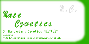 mate czvetics business card